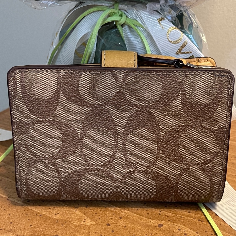 Coach Tan and Yellow Wallet - Picture 2 of 7